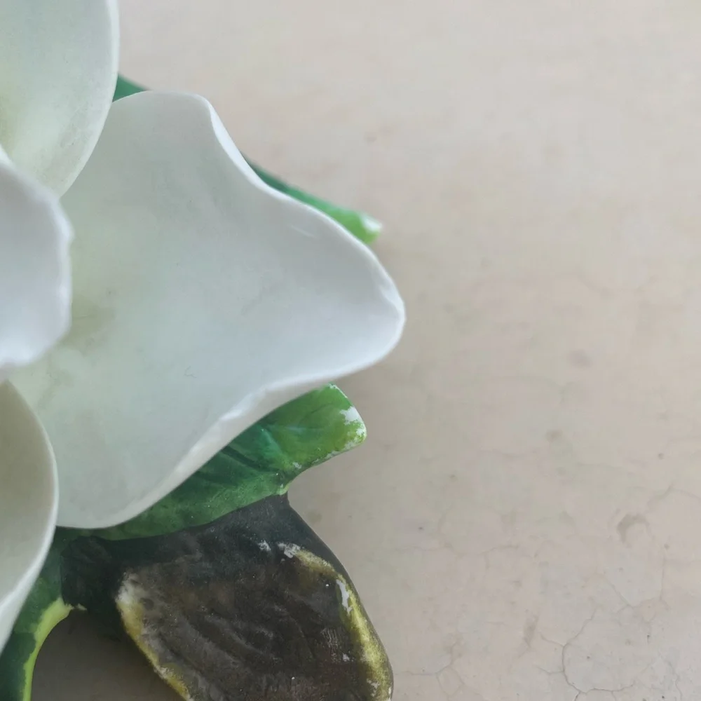 White Gardenia Flower porcelain figurine